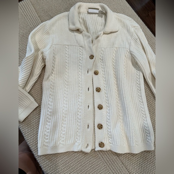 Liz claiborne Women's Cream Cable Knit Sweater - Picture 3 of 5